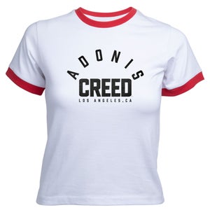 Creed Adonis Creed LA Women's Cropped Ringer T-Shirt - White Red