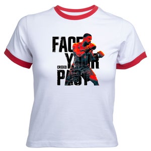 Creed Face Your Past Women's Cropped Ringer T-Shirt - White Red