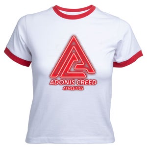 Creed Adonis Creed Athletics Neon Sign Women's Cropped Ringer T-Shirt - White Red