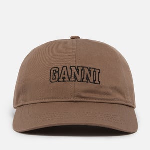Ganni Logo-Embroidered Cotton-Canvas Baseball Cap