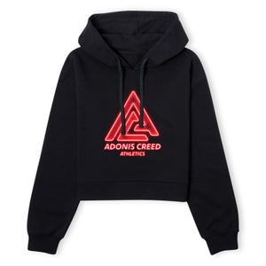 Creed Adonis Creed Athletics Neon Sign Women's Cropped Hoodie - Black