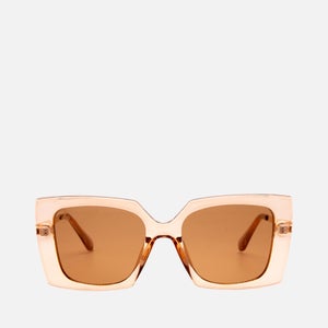 Jeepers Peepers Women's Oversized Square Translucent Frame Sunglasses - Orange
