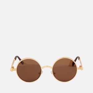 Jeepers Peepers Women's Round Frame Sunglasses With Side Caps - Gold