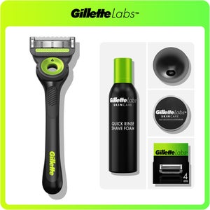 Gillette Labs Neon Night Razor, Foam, Moisturiser & 4 Blades