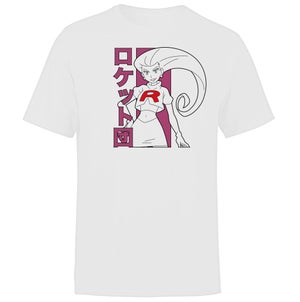 Akedo X Pokémon Team Rocket T-Shirt da Uomo di Jessie - Bianco