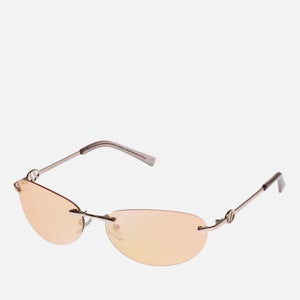 Le Specs Slinky Metal Oval-Frame Sunglasses