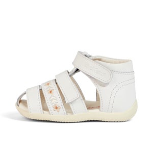 Baby Wriggle Flower Sandals Leather White