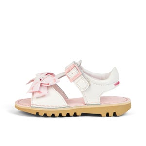 Infant Girls Kick Bow Sandals Leather White