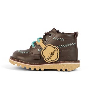 Infant Boys Kick Hi ZigZag Boots Leather Brown