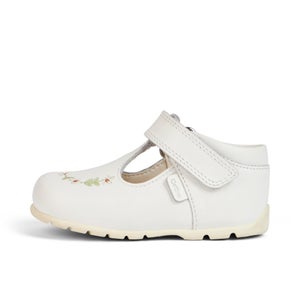 Baby Kick T-Bar Flower Shoes Leather White