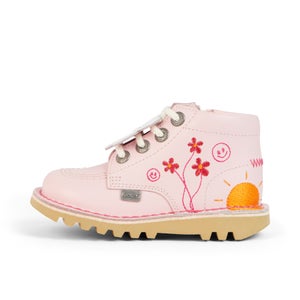 Infant Girls Kick Hi Happy Boots Leather Pink
