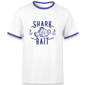 Finding Nemo Shark Bait Men's Ringer T-Shirt - White/Navy