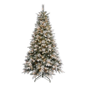 7ft Snowy Fairmont Premium Pre-lit Artificial Christmas Tree