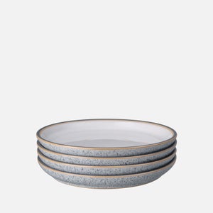Denby Studio Grey White Medium Coupe Plates - Set of 4