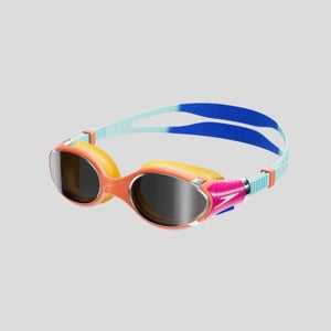 Gafas de natación júnior de espejo Biofuse 2.0, azul/naranja