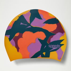 Adult Long Hair Printed Cap Violet/Mango