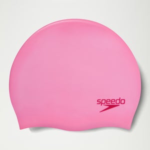 Gorro de natación júnior de silicona moldeada de un solo color, rosa