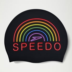 Gorro de natación Pride de silicona para adulto, arcoíris