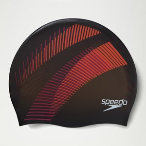 Gorro de natación de silicona moldeada reversible para adulto, rosa/negro