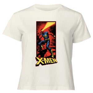 X-Men Cyclops Energy Beam Women's Cropped T-Shirt - Cream