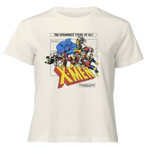 X-Men Retro Team Up  Women's Cropped T-Shirt - Cream