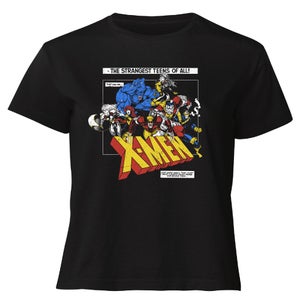 X-Men Retro Team Up Women's Cropped T-Shirt - Black