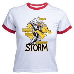 X-Men Storm Bio Women's Cropped Ringer T-Shirt - White Red