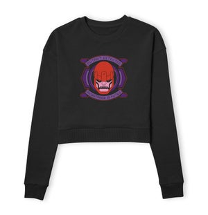 X-Men Sentinel Attack Women's Cropped Sweatshirt - Black