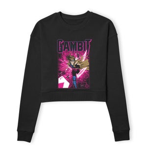 X-Men Gambit  Women's Cropped Sweatshirt - Black