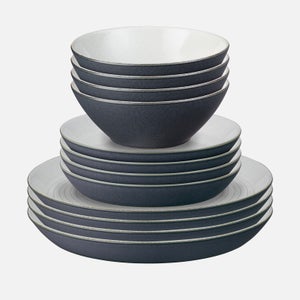 Denby Impression Charcoal Blue Tableware Set - 12 pcs