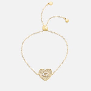 Coach Signature Heart Gold-Plated and Crystal Bracelet