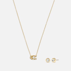 Coach Signature Gold-Tone Necklace and Earrings Set