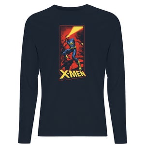 X-Men Cyclops Energy Beam Long Sleeve T-Shirt - Navy