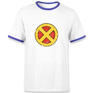 X-Men Emblem Men's Ringer T-Shirt - White/Navy
