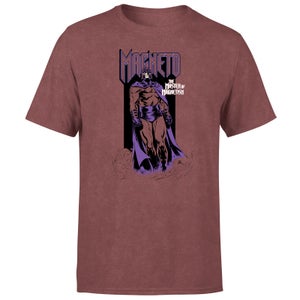 X-Men Magneto Master Of Magnetism T-Shirt - Burgundy Acid Wash