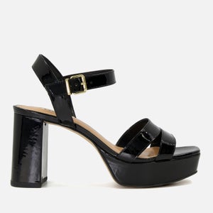Dune Molten Leather Mid-Platform Sandals