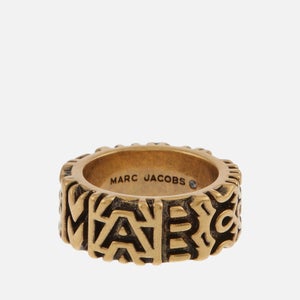 Marc Jacobs Monogram Engraved Gold-Tone Ring