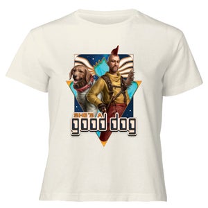Guardians of the Galaxy She's A Good Dog Women's Cropped T-Shirt - Cream