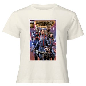 Guardians of the Galaxy Photo Comic Cover Women's Cropped T-Shirt - Cream