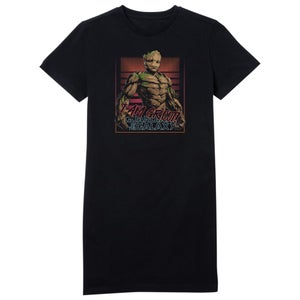 Guardians of the Galaxy I Am Retro Groot! Women's T-Shirt Dress - Black