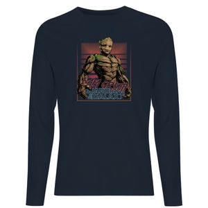 Guardians of the Galaxy I Am Retro Groot! Men's Long Sleeve T-Shirt - Navy