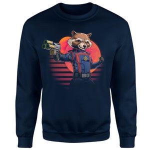 Guardians of the Galaxy Retro Rocket Raccoon Sweatshirt - Navy
