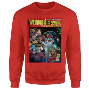 Guardians of the Galaxy Weirdness Is Everywhere Comic Book Cover Sweatshirt - Red