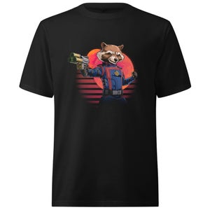 Guardians of the Galaxy Retro Rocket Raccoon Oversized Heavyweight T-Shirt - Black
