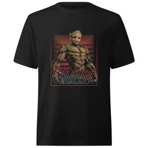 Guardians of the Galaxy I Am Retro Groot! Oversized Heavyweight T-Shirt - Black