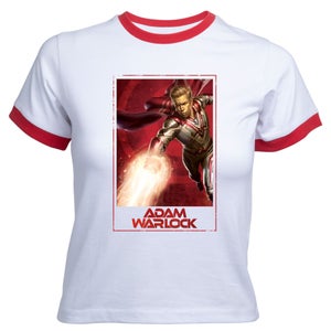 Guardians of the Galaxy Adam Warlock Women's Cropped Ringer T-Shirt - White Red