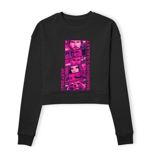 Guardians of the Galaxy Faces Women's Cropped Sweatshirt - Black