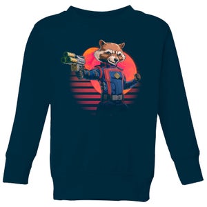Guardians of the Galaxy Retro Rocket Raccoon Kids' Sweatshirt - Navy
