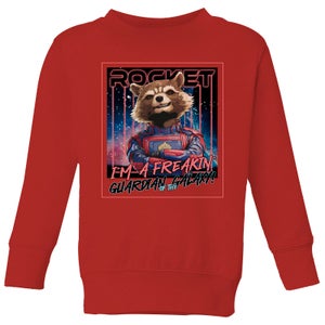Guardians of the Galaxy Glowing Rocket Raccoon Kids' Sweatshirt - Red