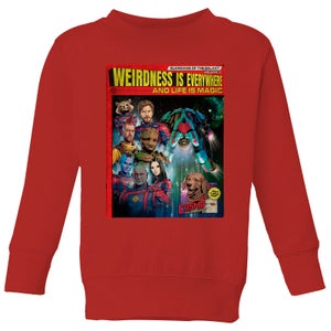 Guardians of the Galaxy Weirdness Is Everywhere Comic Book Cover Kids' Sweatshirt - Red